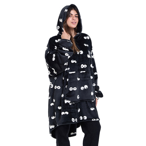 Snuggs Blanket Hoodie Black Eyes